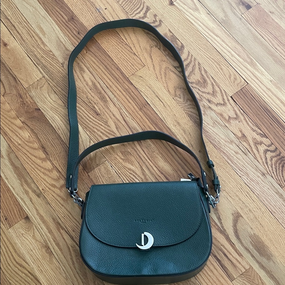 Leather Crossbody Cosmetic Bag - Black